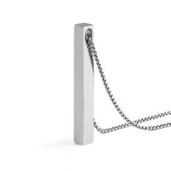 Säulenkette mit Gravur Farbe Silber - (c) baslina.com