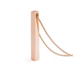 Säulenkette mit Gravur Farbe Rosègold - (c) baslina.com