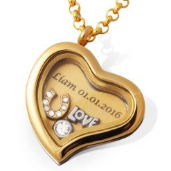 Medaillon mit Gravur und Charms 