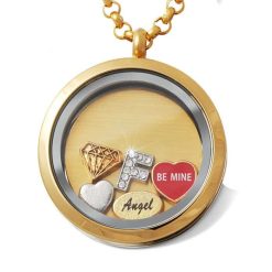 Medaillon mit Gravur und Charms "Feli"- (c) baslina.com
