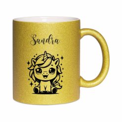 Glitzertasse mit Namen "Einhorn" 22 Glitzertasse mit Namen_Sandra_Einhorn_gold - (c) baslina.com
