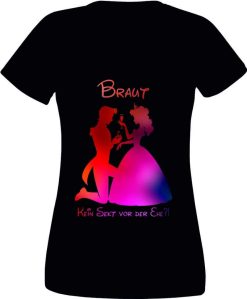 Braut T-Shirt "Braut-kein Sekt vor der Ehe?!" 11 Polter T Shirts Damen_Braut_ohne Name_Shirt_schwarz - (c) baslina.com