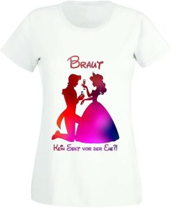 Braut T-Shirt "Braut-kein Sekt vor der Ehe?!" 12 Polter T Shirts Damen_Braut_ohne Name_Shirt_weiß - (c) baslina.com