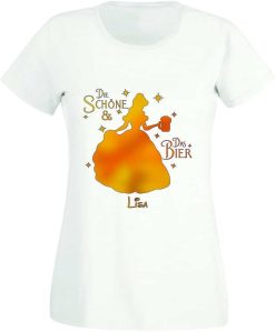 Polter T Shirts Damen_Die Schöne und das Bier_Lisa_Shirt_weiß - (c) baslina.com