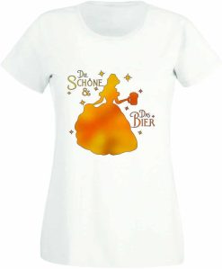 Polter T Shirts Damen_Die Schöne und das Bier_ohne Name_Shirt_weiß - (c) baslina.com