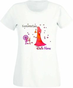 Polter T-Shirt Damen "Kornröschen" 10 Polter T Shirts Damen_Kornröschen_dein Name_Shirt_weiß - (c) baslina.com