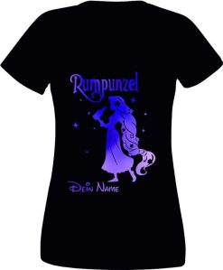 Polter T Shirts Damen_Rumpunzel_dein Name_Shirt_schwarz - (c) baslina.com