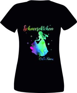 Polter T-Shirt Damen "Schneesektchen" 10 Polter T Shirts Damen_Schneesektchen_dein Name_Shirt_schwarz - (c) baslina.com