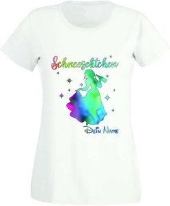 Polter T-Shirt Damen "Schneesektchen" 9 Polter T Shirts Damen_Schneesektchen_dein Name_Shirt_weiß - (c) baslina.com