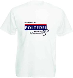 Bräutigam T-Shirt Herren "Polterei"_Klaus_Shirt_weiß - (c) baslina.com